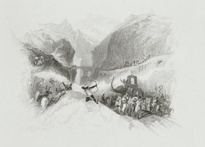 Hannibal (247-183 f.Kr.) Passerer Alpene av W.R. Smith