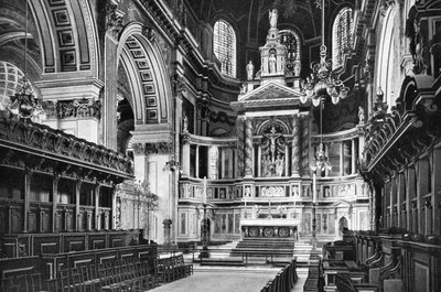 The Choir and Reredos, St Pauls Cathedral, 1908-1909. av W.S. Campbell