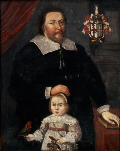 Sir Edward Lawrence med sønnen sin og en papegøye av W. (attr. to) Flesshier