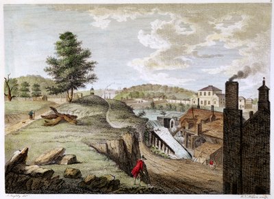Greenfield Brass Mill nær Holywell, Flintshire, Wales, 1792 av W. C. Wilson