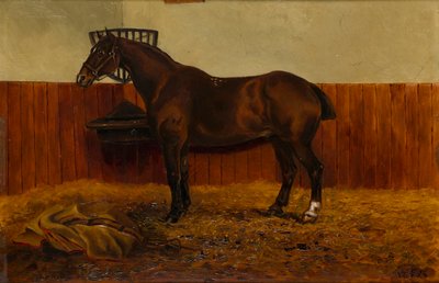 The Old Cob in a Stall, ca. 1839-98 (olje om bord) av W. F. Adye