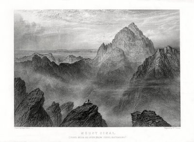 Sinai-fjellet: Jebel Musa sett fra Jebel Katharina, 1887. av W. Forrest