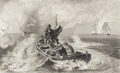 Slaget ved Lake Erie (litho) av John Ward Dunsmore