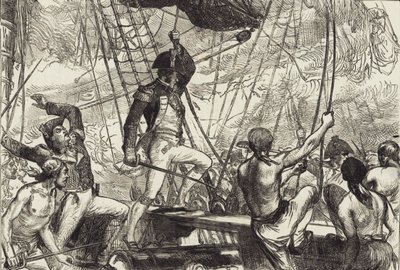 Sjøkamp (litho) av John Ward Dunsmore