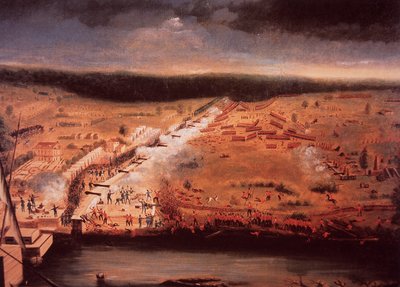 Slaget ved New Orleans (farge litho) av John Ward Dunsmore
