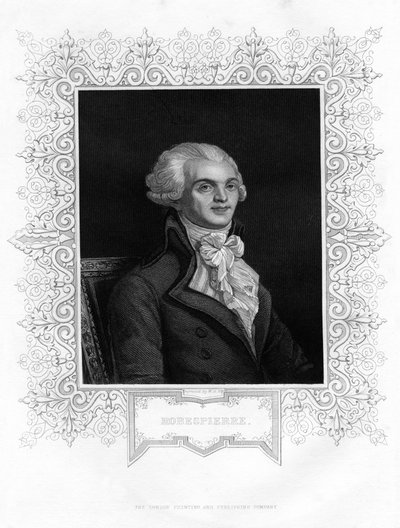 Maximilien Robespierre, en av lederne av den franske revolusjonen, 1800-tallet av W H Moll