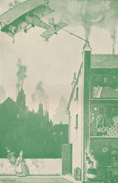 En forlatt ung pilot som tilegner seg noen andres rasjoner, c1918 1919 av William Heath Robinson