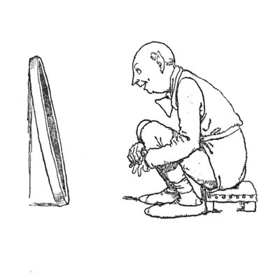 Han humret av glede, c1930 av William Heath Robinson