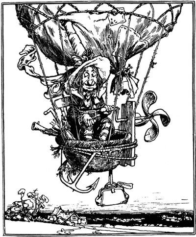 Illustrasjon fra barneboken The Adventures of Uncle Lubin, 1902. av William Heath Robinson