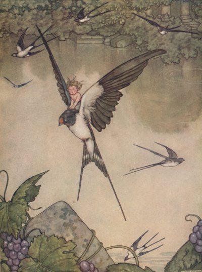 Ja, jeg vil gå med deg! Sa Tommelise, c1930 av William Heath Robinson