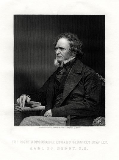 Edward Geoffrey Smith-Stanley, 14. jarl av Derby, britisk statsmann, c1850-1899. av W. Holl