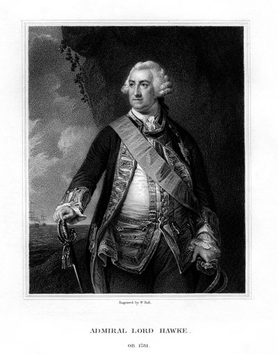 Edward Hawke, 1st Baron Hawke, britisk admiral, 1833. av W. Holl