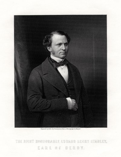 Edward Henry Stanley, 15. jarl av Derby, britisk statsmann, midten av slutten av 1800-tallet. av W. Holl