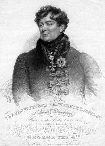 George IV, konge av Storbritannia og Hannover, 1800-tallet. av W. Holl