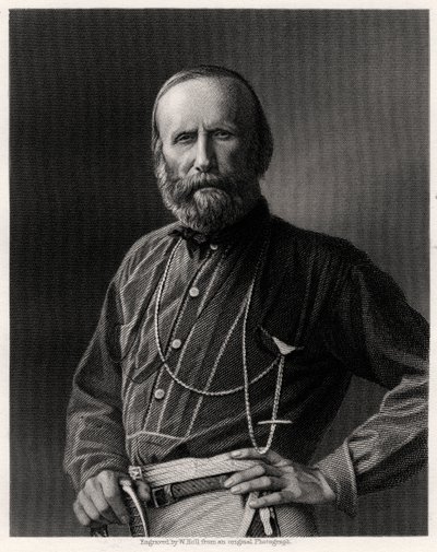 Giuseppe Garibaldi, italiensk patriot, 1800-tallet av W. Holl
