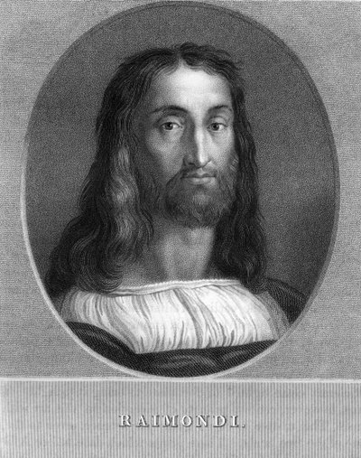 Marcantonio Raimondi, italiensk gravør, 1836. av W. Holl