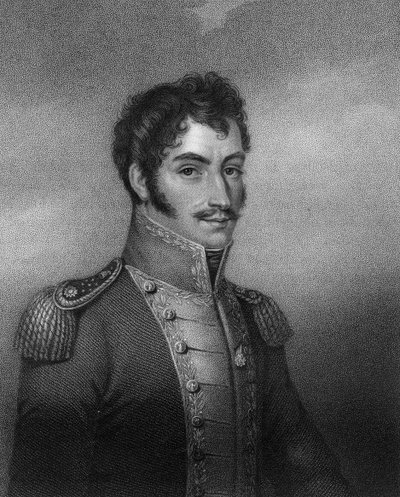 Simon Bolivar, søramerikansk revolusjonær fra 1800-tallet, 1836. av W. Holl