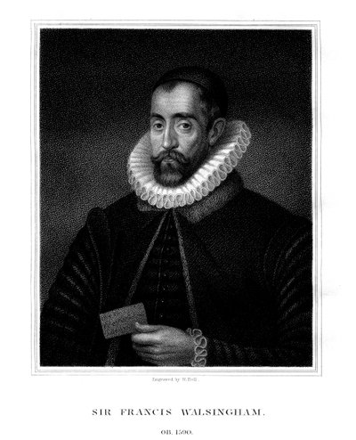 Sir Francis Walsingham, spionmester for dronning Elizabeth I, 1824. av W. Holl