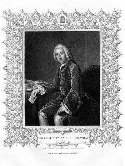 William Pitt, 1st Earl of Chatham, British Whig-statsmann, 1800-tallet. av W. Holl