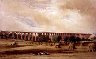 Welwyn Viaduct, ca. 1850 (akvarell på papir) av W. Humber