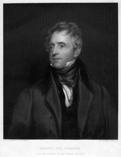 Fawcett, komikeren, 1828 1800-tallet av W. J. Edwards