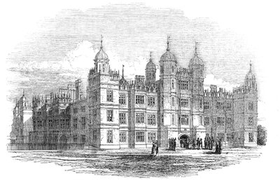 Burghley House - nordfronten, 1844. av W. J. Linton