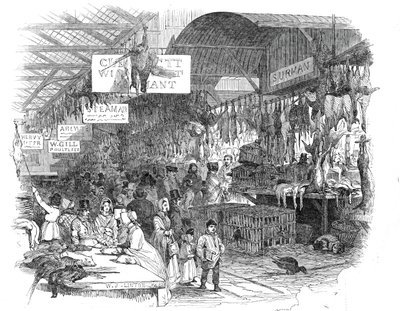 Leadenhall Market, julaften, 1845. av W. J. Linton