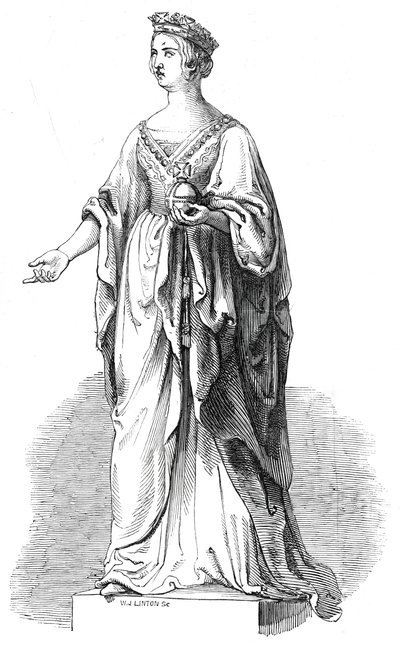 Marmorstatue av Hennes Majestet, i Royal Exchange, 1845. av W. J. Linton