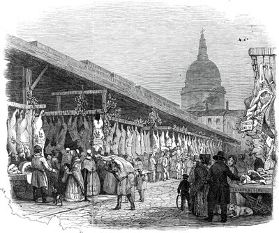 Newgate Market, julaften, 1845. av W. J. Linton