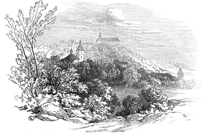 Slottet i Molsdorf - fra Hans Kongelige Høyhet Prins Alberts tegning, 1845. av W. J. Linton