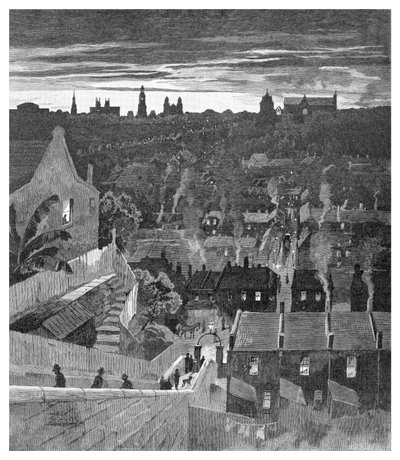 Et glimt av Sydney fra Darlinghurst, New South Wales, Australia, 1886. av W. Mollier