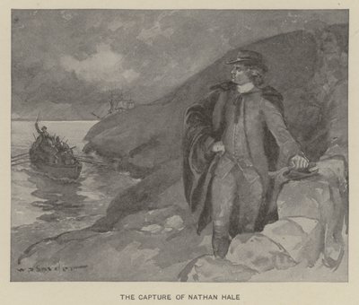 Fangsten av Nathan Hale (litho) av W. P. Snyder