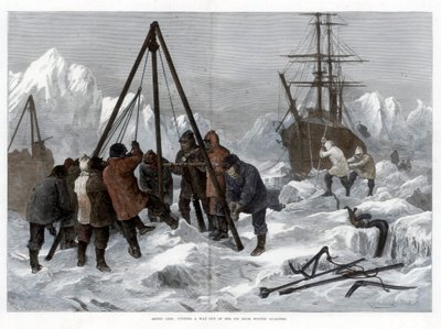 Arctic Life, Cutting a Way Out of the Ice fra Winter Quarters, 1875 av W. Palmer