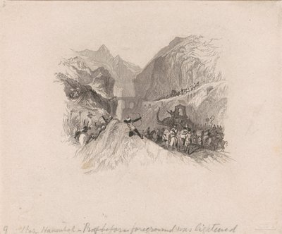 Hannibal passerer Alpene (vignett) av W. R. Smith