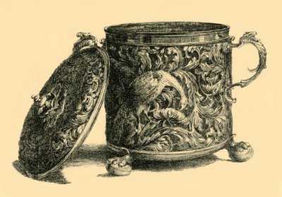 Forgylt kopp og deksel av sølv, 1669-1670, 1881. av W T Roberts