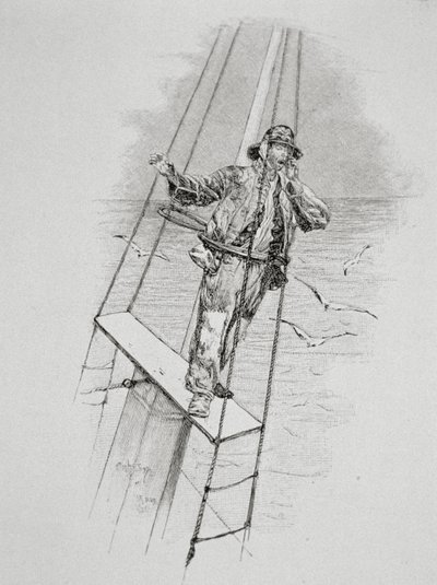 'There She Blows, Blows, Blows', for 'The Perils and Romance of Whaling' i Century Magazine, juni 1890 (gravering) av W. Taber