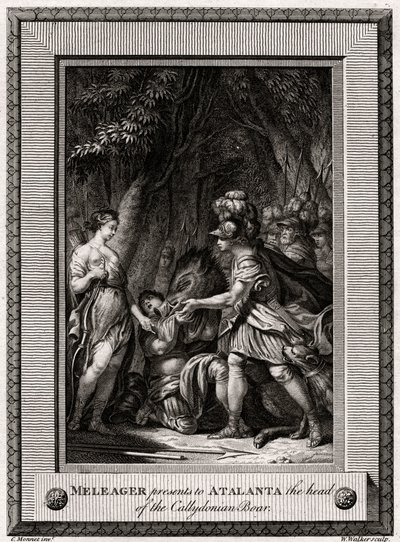 Meleager presenterer for Atalanta hodet til Callydonian Boar, 1774 av W. Walker