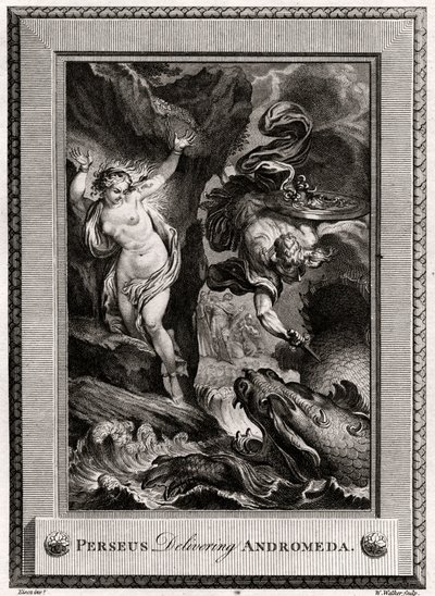 Perseus leverer Andromeda, 1775 av W. Walker