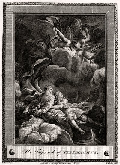 Forliset til Telemachus, 1777 av W. Walker