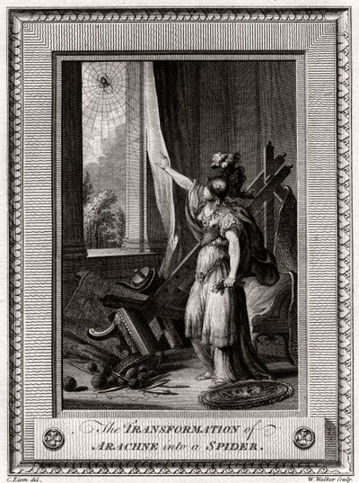Transformasjonen av Arachne til en edderkopp, 1775 av W. Walker