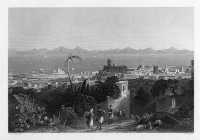 Rhodos, fra Heights nær Sir Sidney Smiths Villa, 1841 av W. Wallis