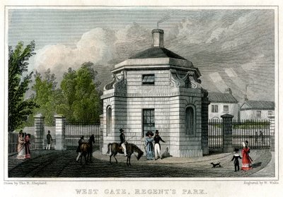 West Gate, Regents Park, London, 1800-tallet. av W. Wallis