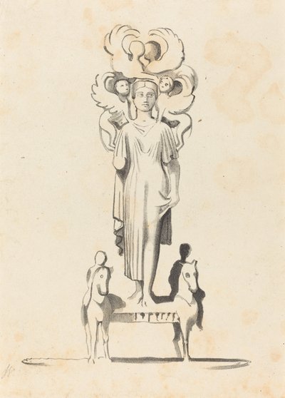 Bronsefigur av Minerva, funnet i Barrowof Achilles av W. Walton after John Flaxman