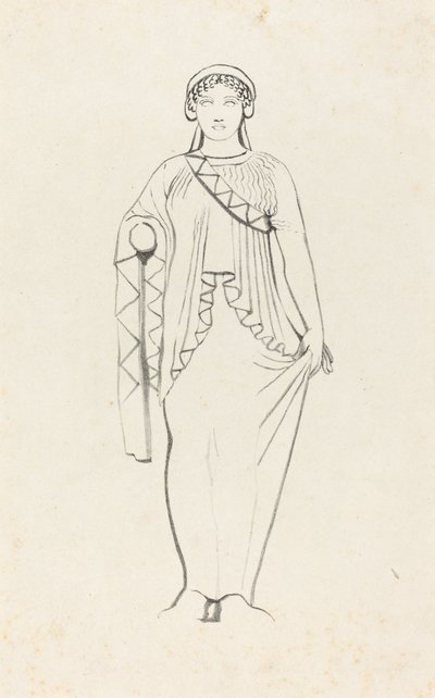 Statue på pedimentet over vestfronten til tempelet i Egina av W. Walton after John Flaxman