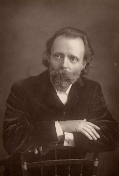 ""(Thomas Henry) Hall Caine (1853-1931) engelsk forfatter. Kompanjong av Dante Gabriel Rossetti på slutten av sistnevntes liv (1881-1882) (woodburytype) av W. and D. (after) Downey