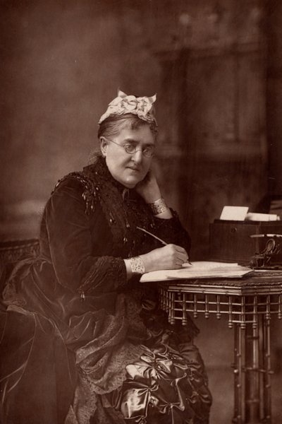 ""Elizabeth Lynn Linton (1822-1898) engelsk romanforfatter, forfatter, journalist og forkjemper for kvinners rettigheter. (woodburytype) av W. and D. (after) Downey