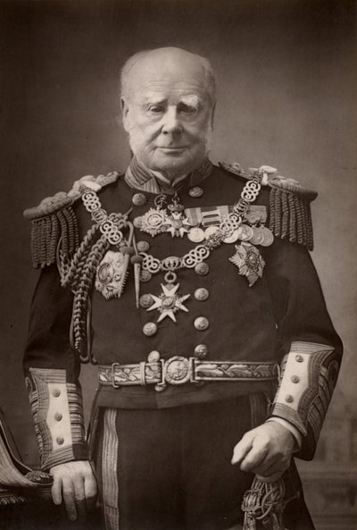 ""Henry Keppel (1809-1904) engelsk admiral og hoffmann. (woodburytype) av W. and D. (after) Downey