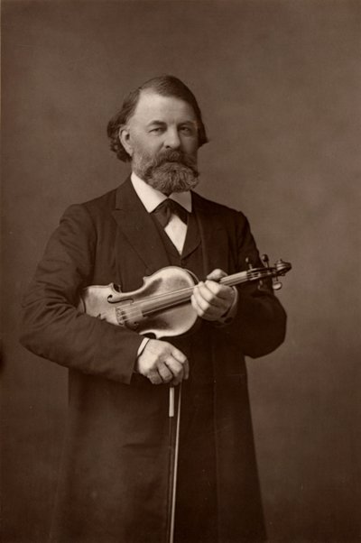 ""Joseph Joachim (1831-1907) ungarsk fiolinist, komponist og direktør for Berlin Conservatory (woodburytype) av W. and D. (after) Downey