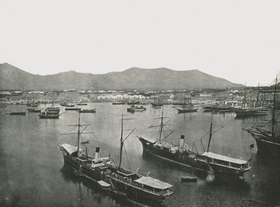 Generell utsikt over havnen, Palermo, Sicilia, Italia, 1895. av W and S Ltd