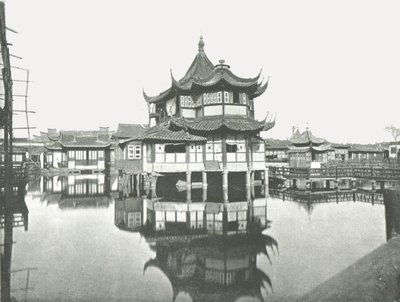 En av de offentlige tehagene, Shanghai, Kina, 1895. av W and S Ltd